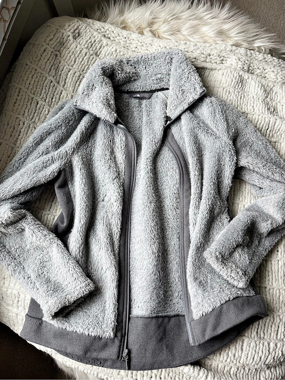 The North Face Full-Zip Jacket Gray Women's Small